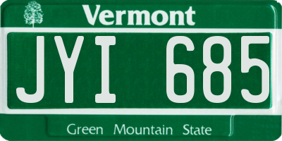 VT license plate JYI685