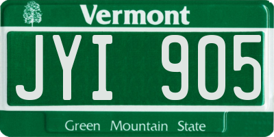 VT license plate JYI905