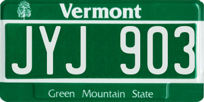 VT license plate JYJ903