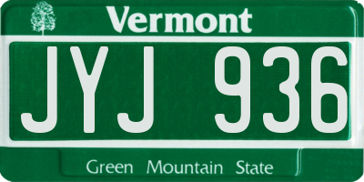 VT license plate JYJ936