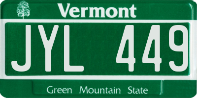 VT license plate JYL449