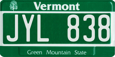 VT license plate JYL838