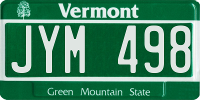 VT license plate JYM498