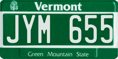 VT license plate JYM655
