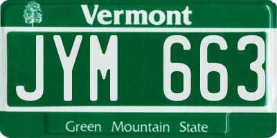 VT license plate JYM663