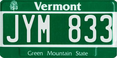 VT license plate JYM833