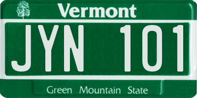 VT license plate JYN101