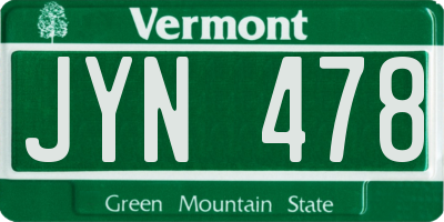 VT license plate JYN478