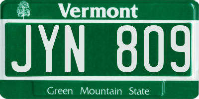 VT license plate JYN809