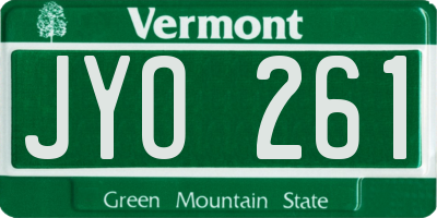 VT license plate JYO261