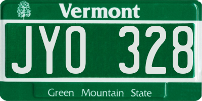 VT license plate JYO328