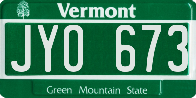 VT license plate JYO673