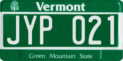 VT license plate JYP021
