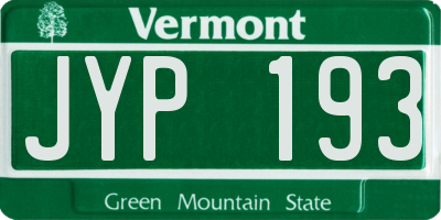 VT license plate JYP193