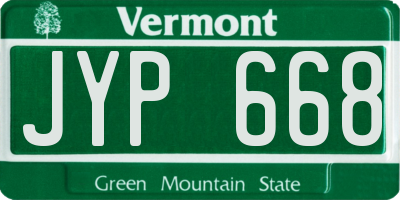 VT license plate JYP668