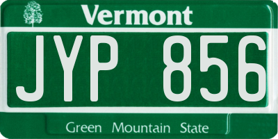 VT license plate JYP856