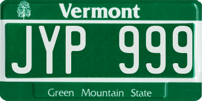 VT license plate JYP999