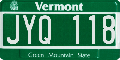 VT license plate JYQ118