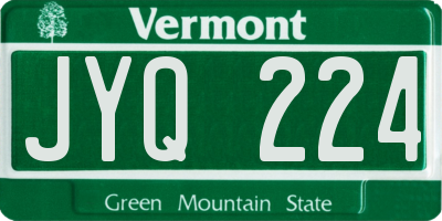 VT license plate JYQ224