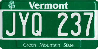 VT license plate JYQ237