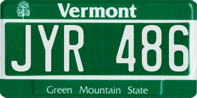 VT license plate JYR486