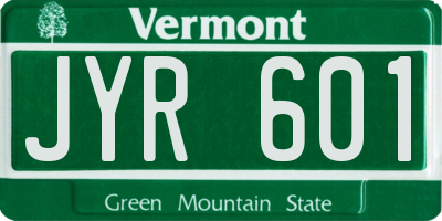 VT license plate JYR601