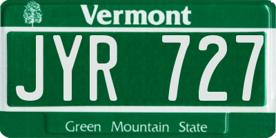 VT license plate JYR727