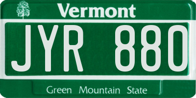 VT license plate JYR880