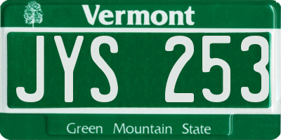 VT license plate JYS253