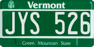 VT license plate JYS526