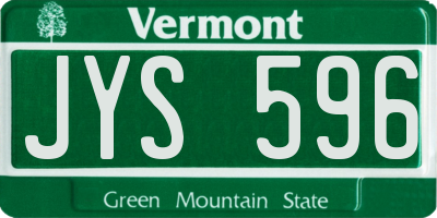 VT license plate JYS596