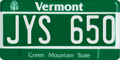 VT license plate JYS650