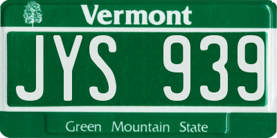 VT license plate JYS939