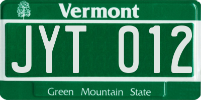 VT license plate JYT012