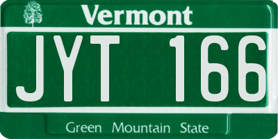 VT license plate JYT166