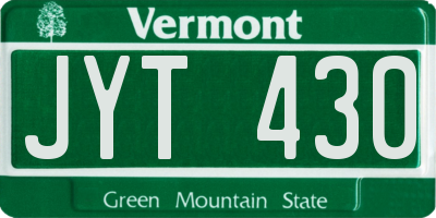 VT license plate JYT430