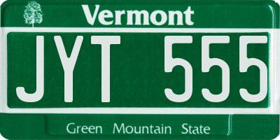 VT license plate JYT555