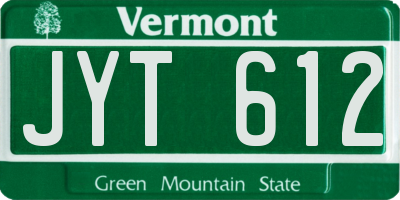 VT license plate JYT612