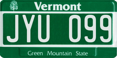 VT license plate JYU099