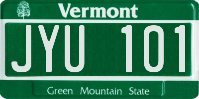 VT license plate JYU101