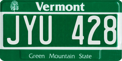 VT license plate JYU428