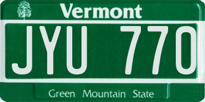VT license plate JYU770