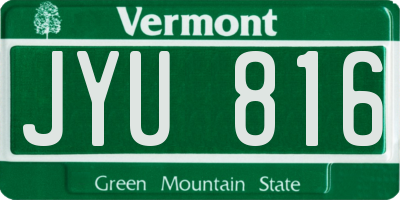 VT license plate JYU816
