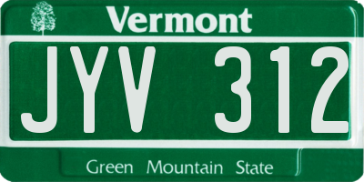 VT license plate JYV312