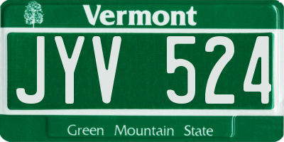 VT license plate JYV524