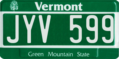 VT license plate JYV599