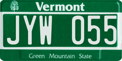VT license plate JYW055