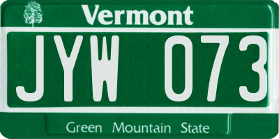 VT license plate JYW073
