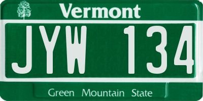 VT license plate JYW134