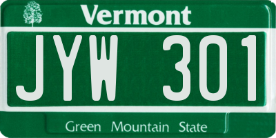 VT license plate JYW301